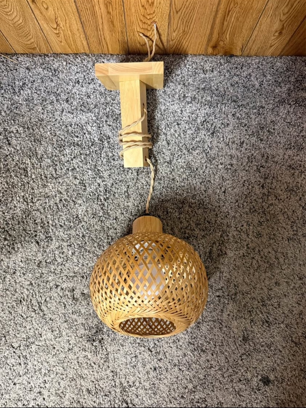 Frideko Bamboo Lantern Hard wired wall sconce - Picture 3 of 4
